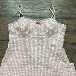 Summer & Rose Pink Checkered Chemise